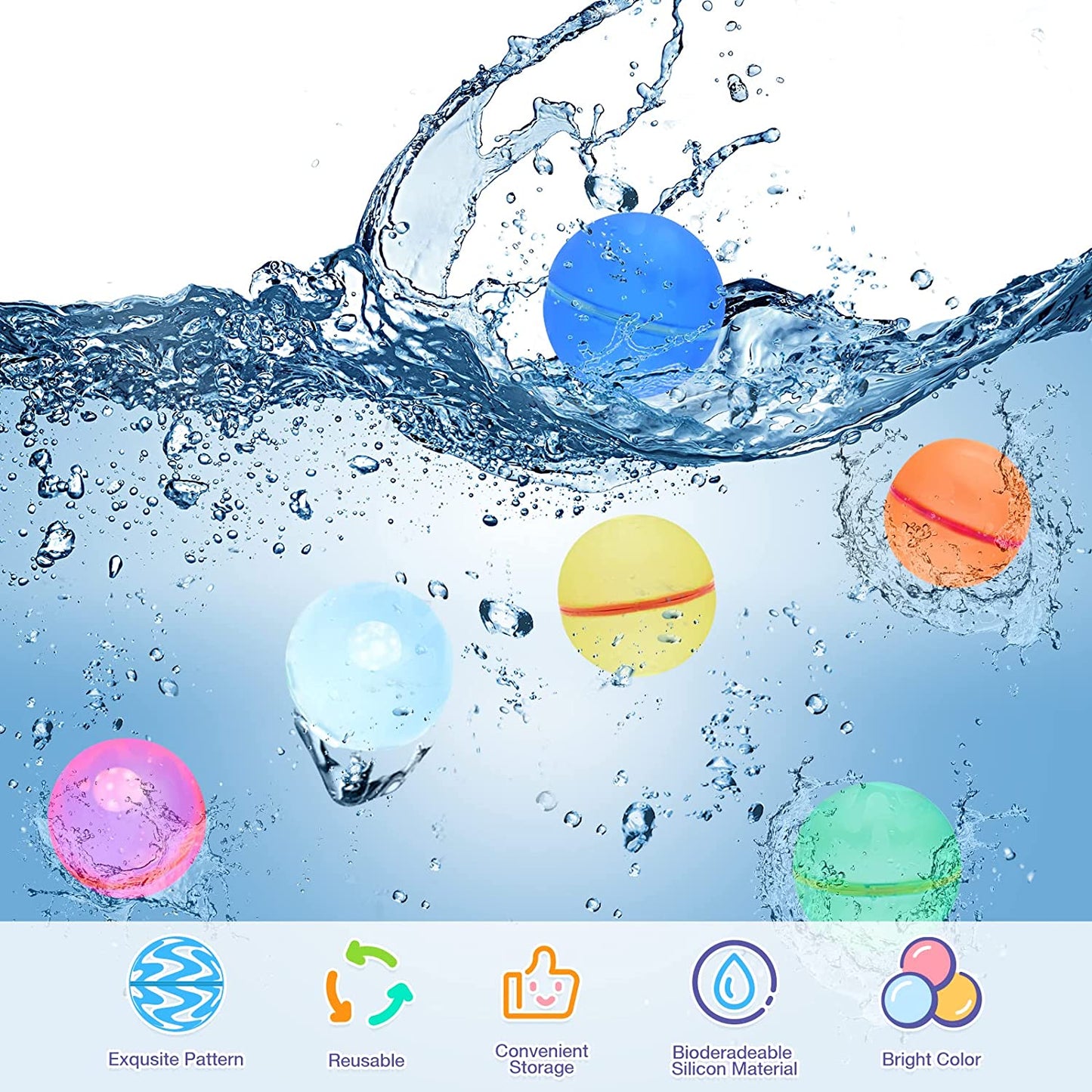 DEALORA Reusable Water Balloons (12 pcs)